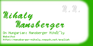 mihaly mansberger business card